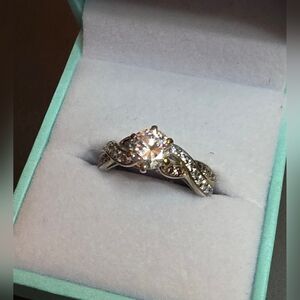 DIAMOND  CZ ENGAGEMENT COCKTAIL WEDDING RING SIZE 7 STERLING 925